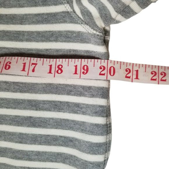 Blue de Genes Striped Sweater Men L/XL Gray White Saitama Japan Sweatshirt - Picture 6 of 10